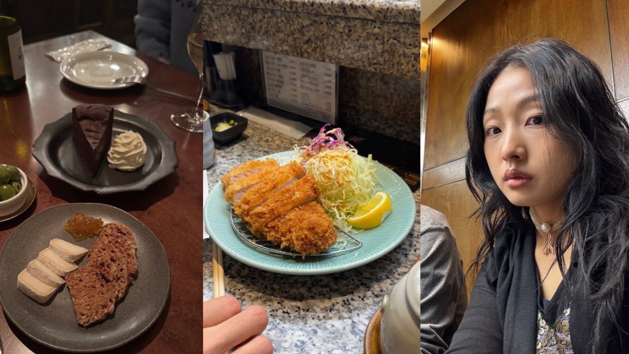 tokyo vlog l 메구로 돈까스 맛집.요요기 와인바에서 만난 인생 갸또 쇼콜라🍫