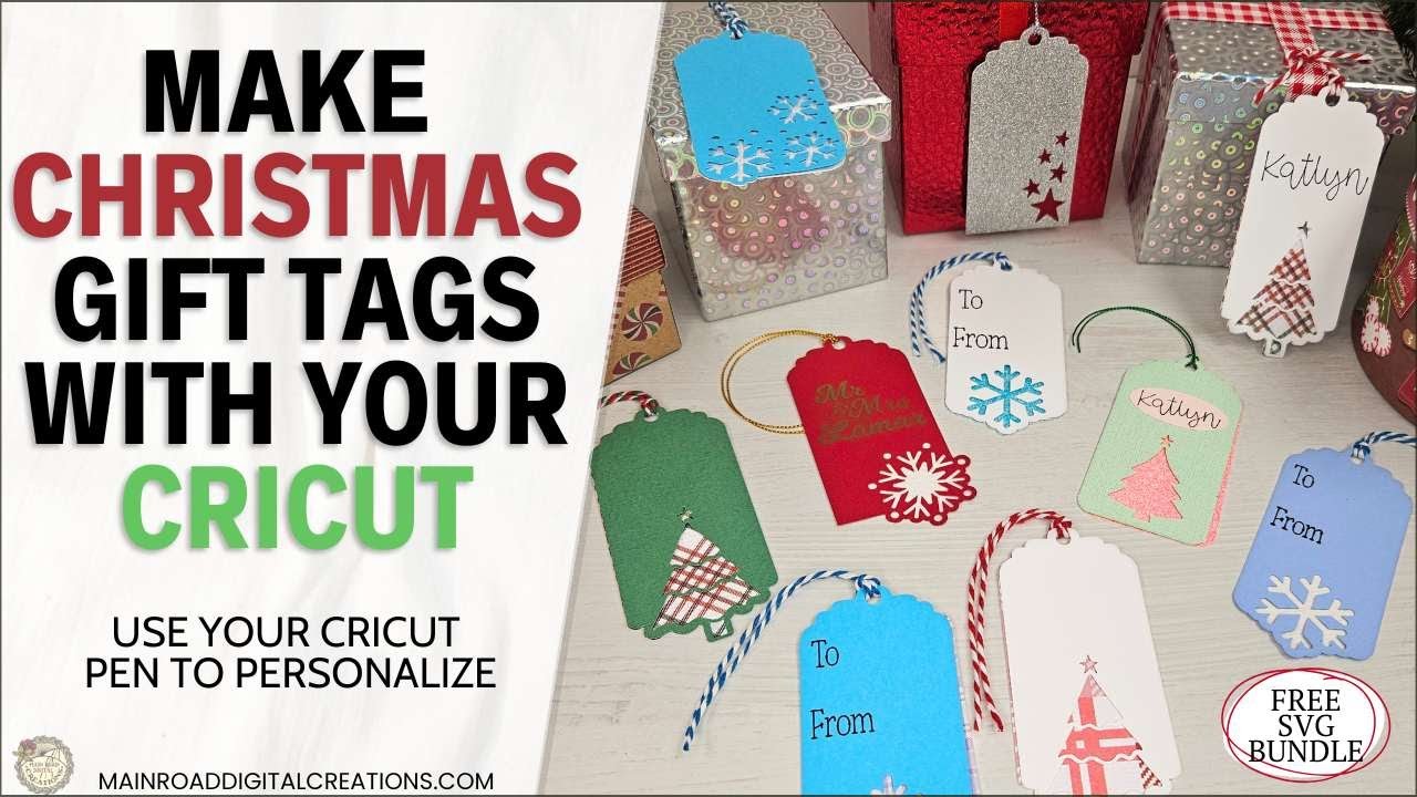 Создавайте рождественские бирки для подарков с Cricut | Бесплатная рождественская бирка в формате...