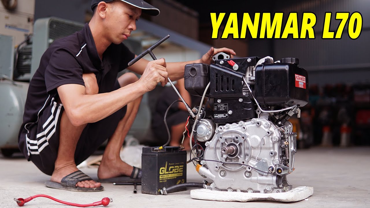 Test Động Cơ Nhật B&atilde;i Chạy Dầu Diesel Yanmar L70 Qu&aacute; Đỉnh