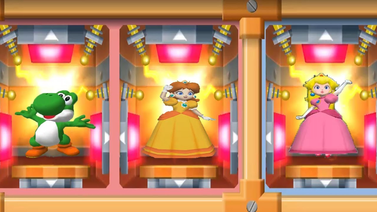 Mario Party 7 / 8 Player Ice Battle / Yoshi vs Daisy vs Peach vs Waluigi /Adreanna