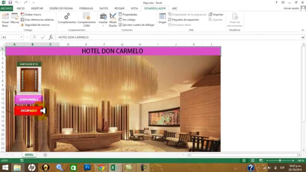 Tutorial en Excel Control de Habitaciones Parte 01