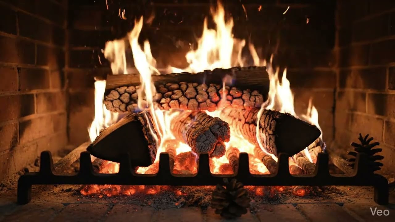 4K Cozy Cabin Fireplace | Warm Crackling Sounds & Ambient Glow