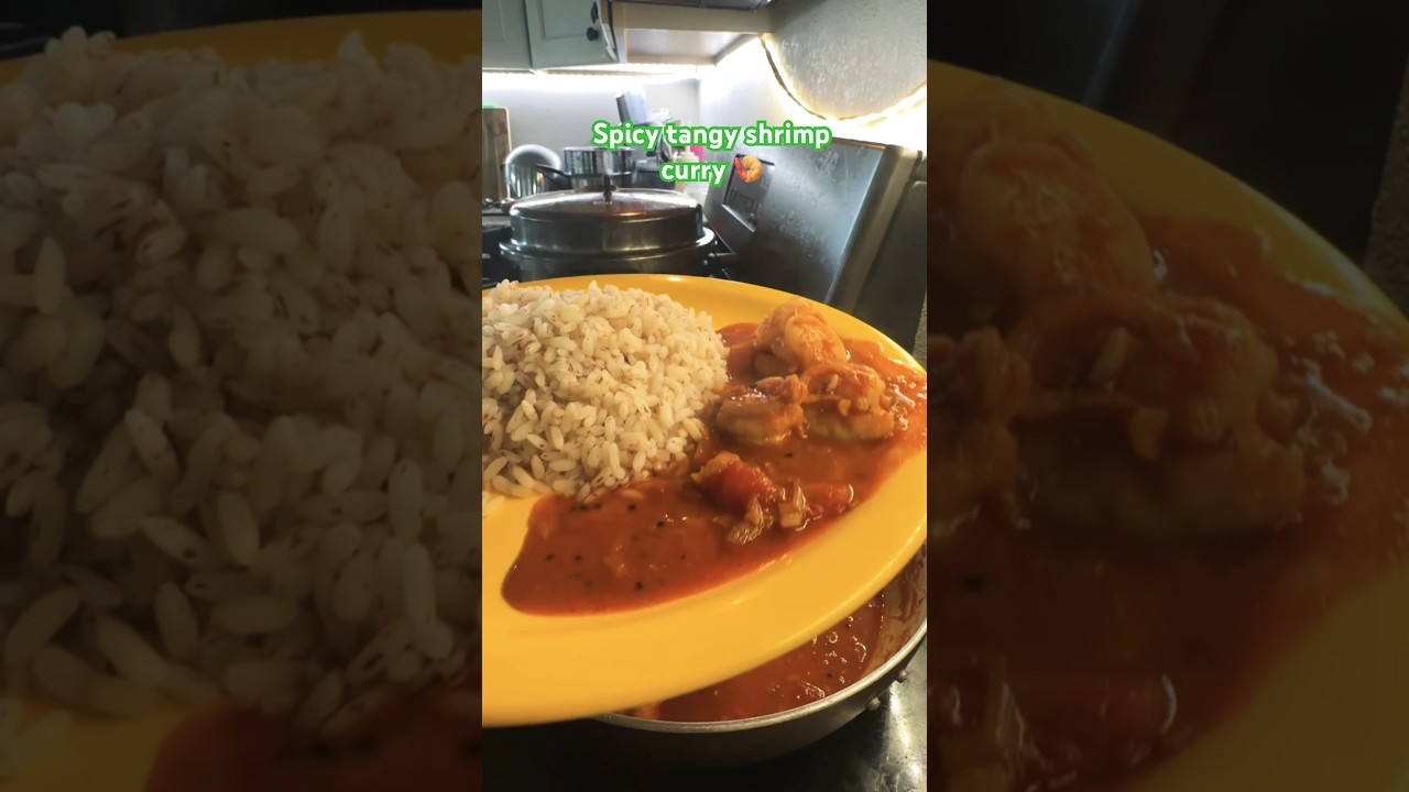 Spicy tangy shrimp curry 