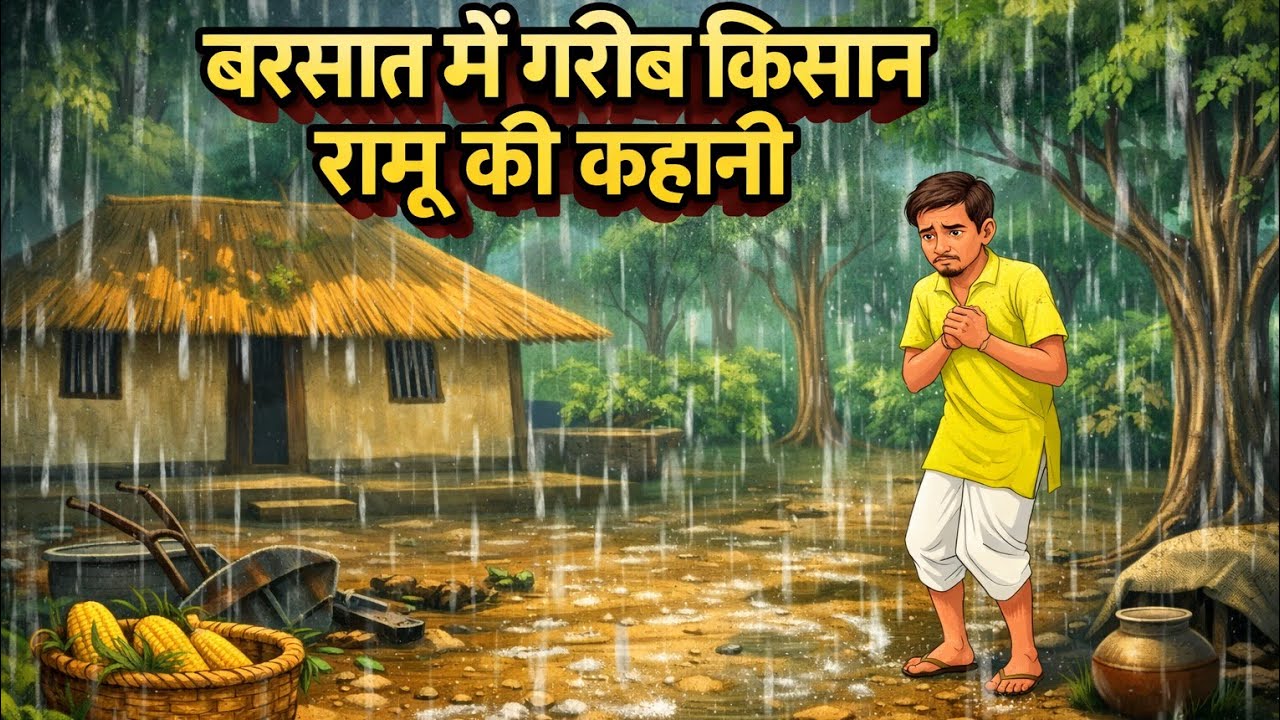 बरसात में गरीब किसान रामू की कहानी I Hindi Moral Stories I Hindi Kahaniyaan I cartoon video