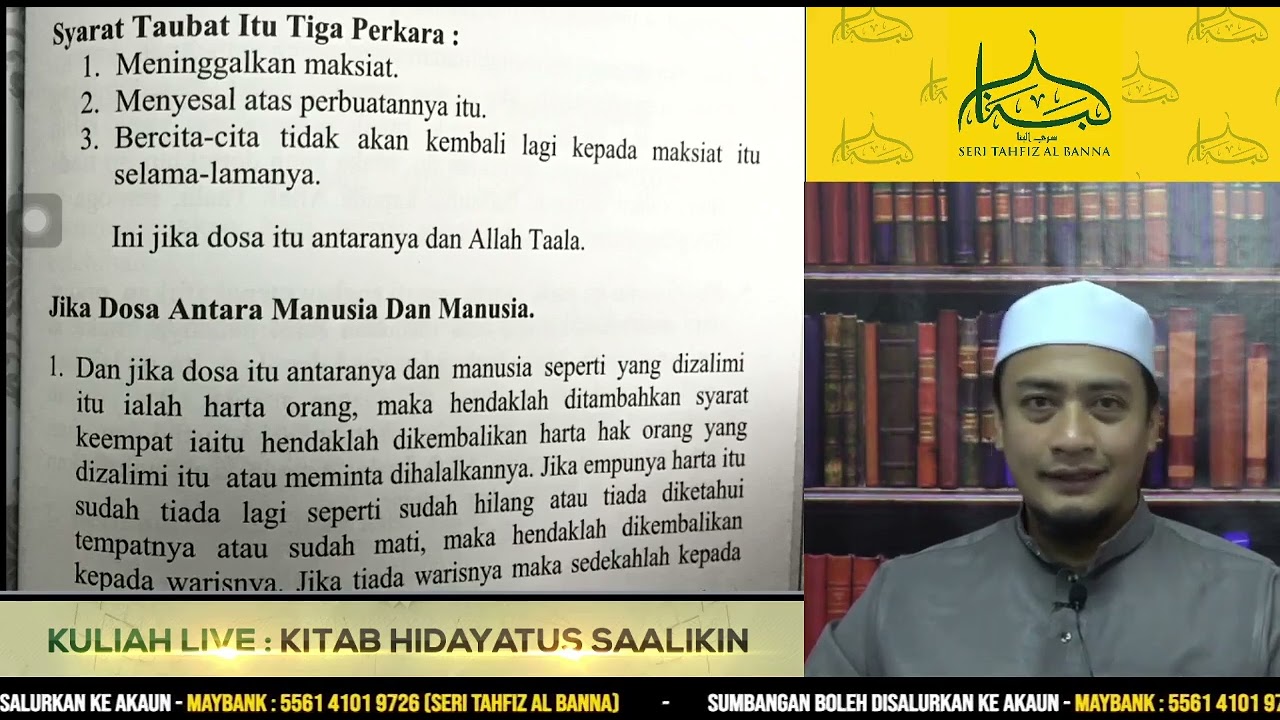 Kuliah 68 - Taubat - Hadis Ketiga | Kitab Hidayatus Saalikin