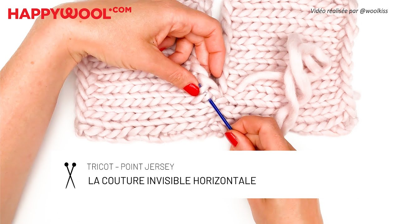 Couture invisible point jersey horizontale : Techniques tricot