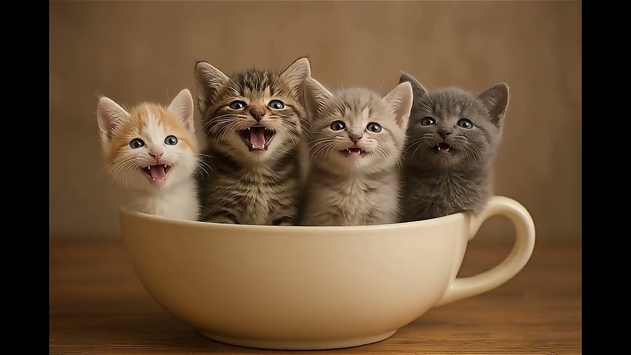 The cats meowed