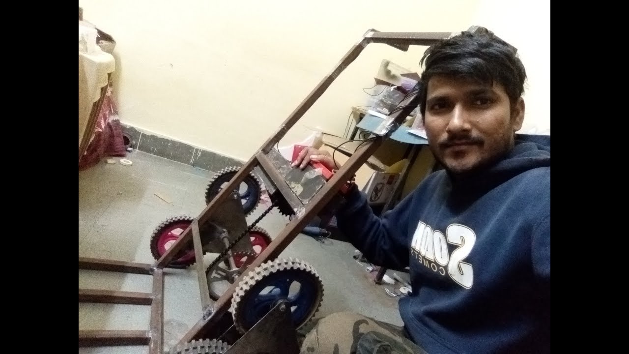 How to make Advance Stair Climbing trolley ( using motor ||2017 )||new