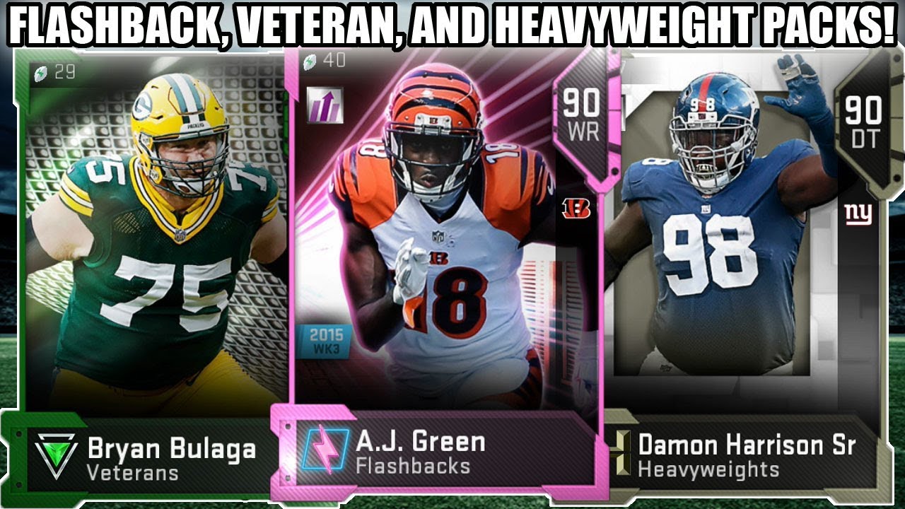 FLASHBACK,VETERAN, AND HEAVYWEIGHT PACK FOR 3 NEW PLAYERS! GREEN, SNACKS, BULAGA! |MADDEN 19