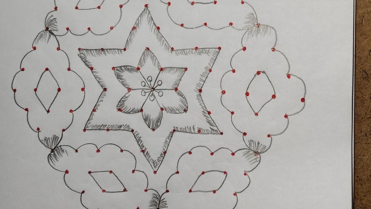 13x7  చుక్కల ముగ్గు// easy Rangoli //  #rangoli #muggulu 