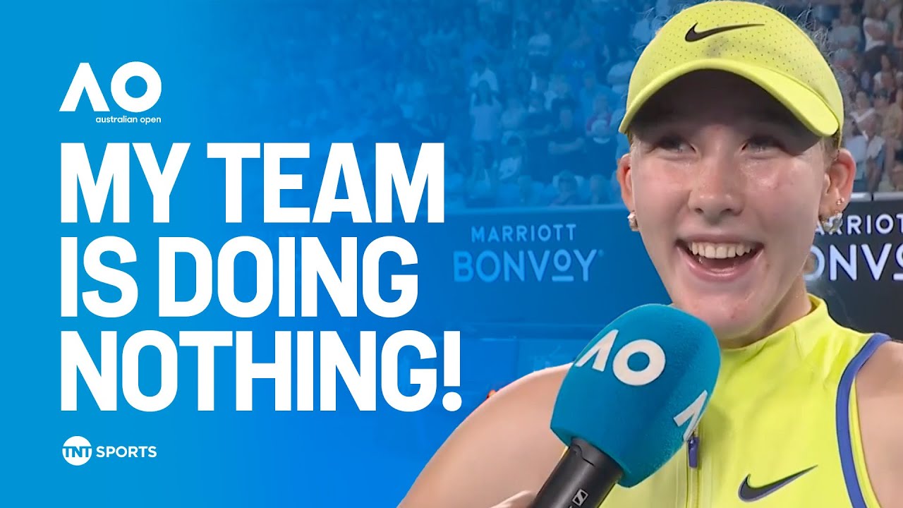 On-Court Interview: Mirra Andreeva thanks herself AGAIN after Round one victory in Melbourne 🤣