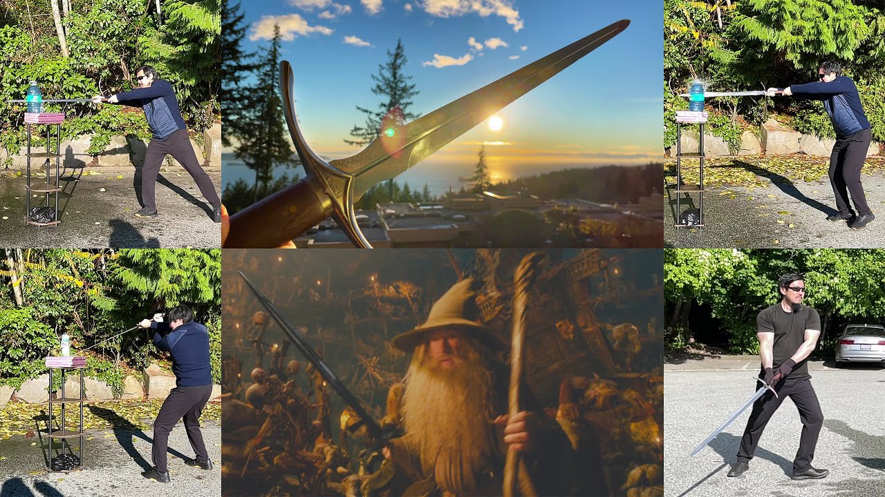 Lord of the Rings Gandalf's Glamdring Sword Cutting & Review -Functional Fantasy Sword by Ryan Sword