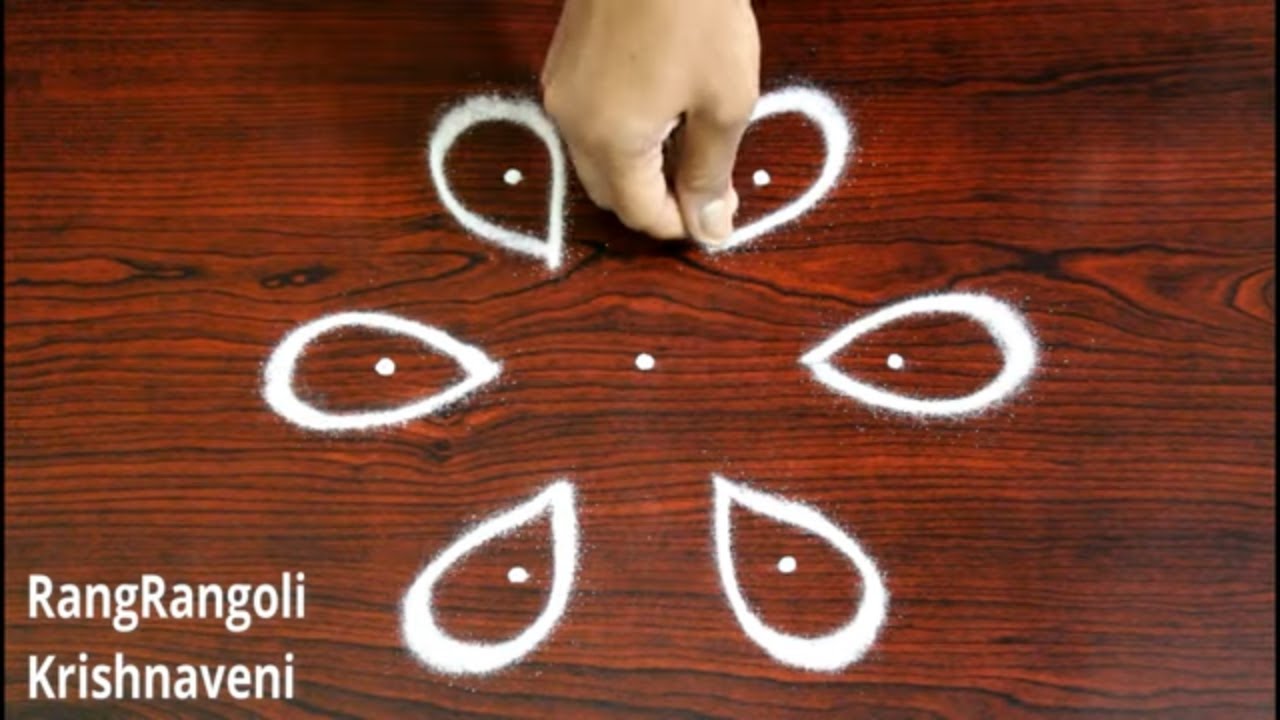 3*2 dots Creative Peacock Rangoli | Easy Kolam for Daily use| Small Muggulu| RangRangoli Krishnaveni