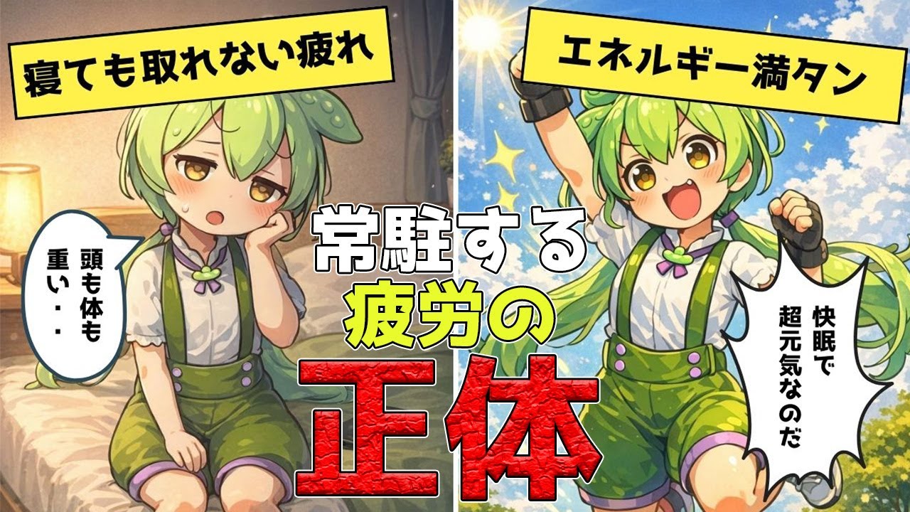【脳科学】ちゃんと寝てるのに疲れる原因、実はここでした【ずんだもん&ゆっくり解説】