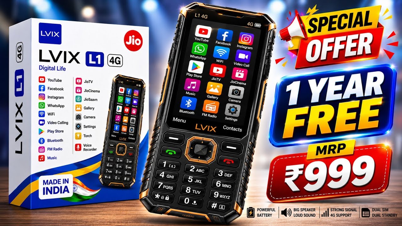 Best 4G Phone 2026⚡LVIX L1 4G unboxsing⚡Jio Phone f320b unboxsing⚡new 4G keypad phone 2026 