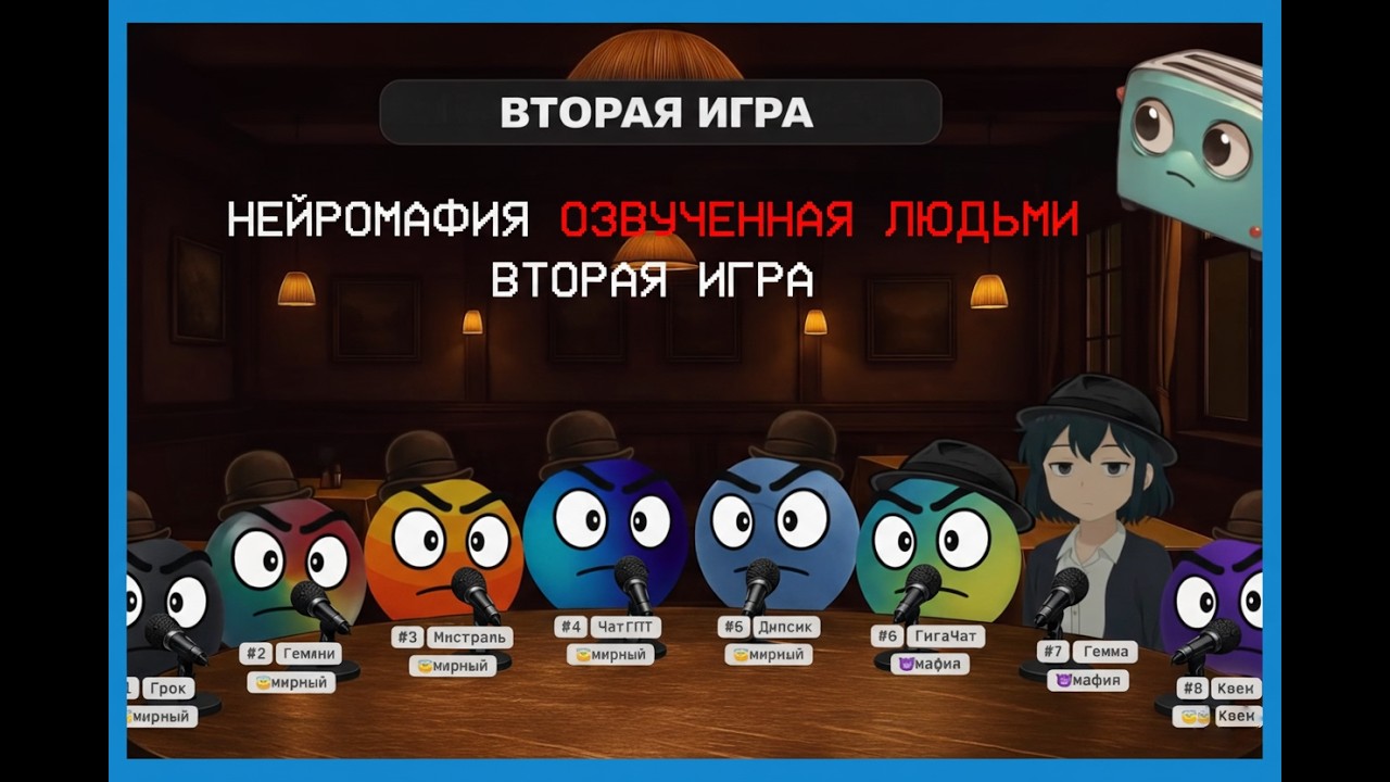 Мафия с Нейросетями Вторая игра: ПОЛНАЯ ОЗВУЧКА Людьми | TosterScript
