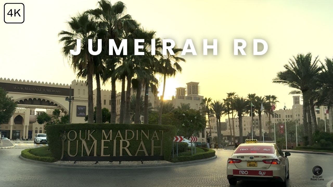 Round Trip on Jumeirah Road – From Al Mina Street to Downtown Dubai | 4K