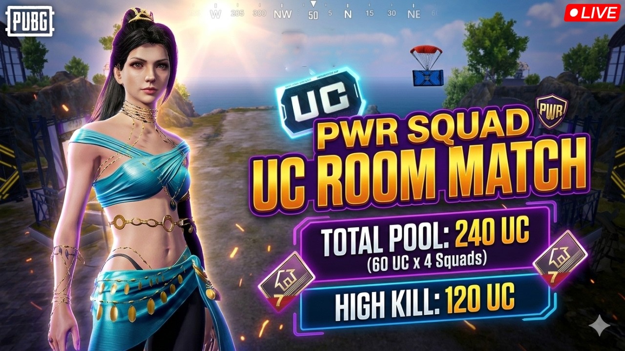 PWR SQUAD UC ROOM MATCH TOURNAMENT | PUBG MOBILE