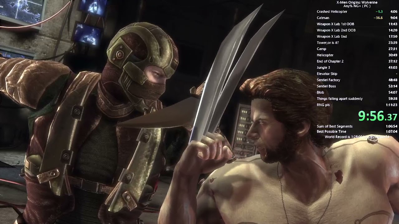 X-Men Origins Wolverine NG+ Speedrun 1:05:29 (old WR)