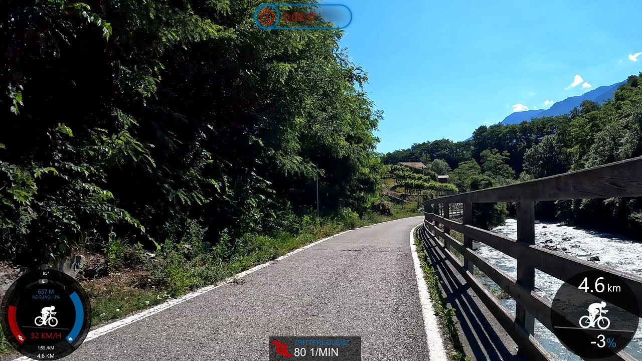 60 Minute Fat Burning Indoor Cycling Workout Vinschgau Alps Italy Garmin 4K Part 1