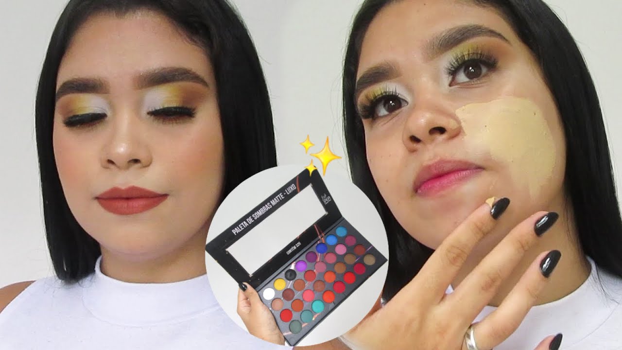 Fiz uma MAQUIAGEM usando a paleta LUXO da Ludurana ✨