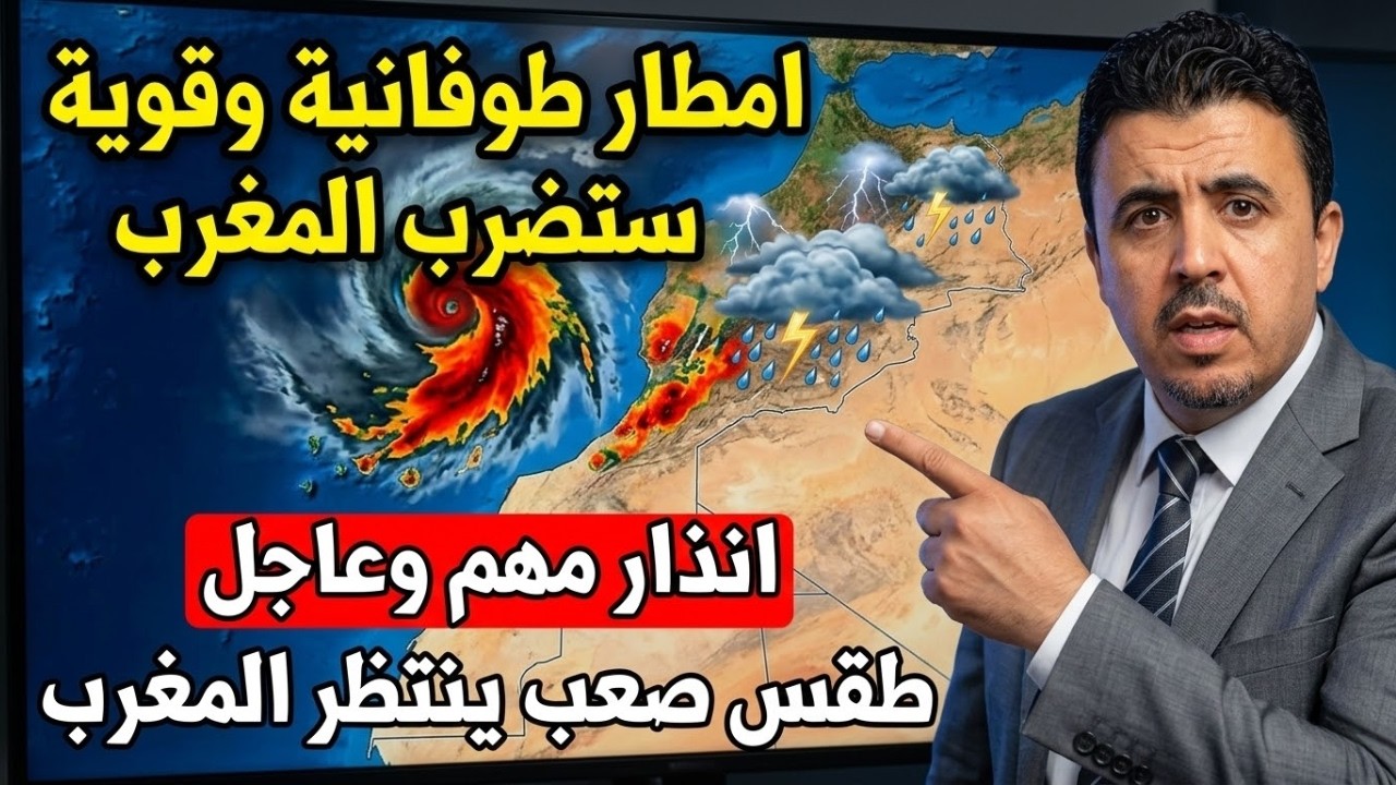 🚨 عاجل.. منخفض أطلسي عنيف يضرب المغرب 😱 أمطار طوفانية ورياح قوية تضرب هذه المناطق! ⛈️🌪️