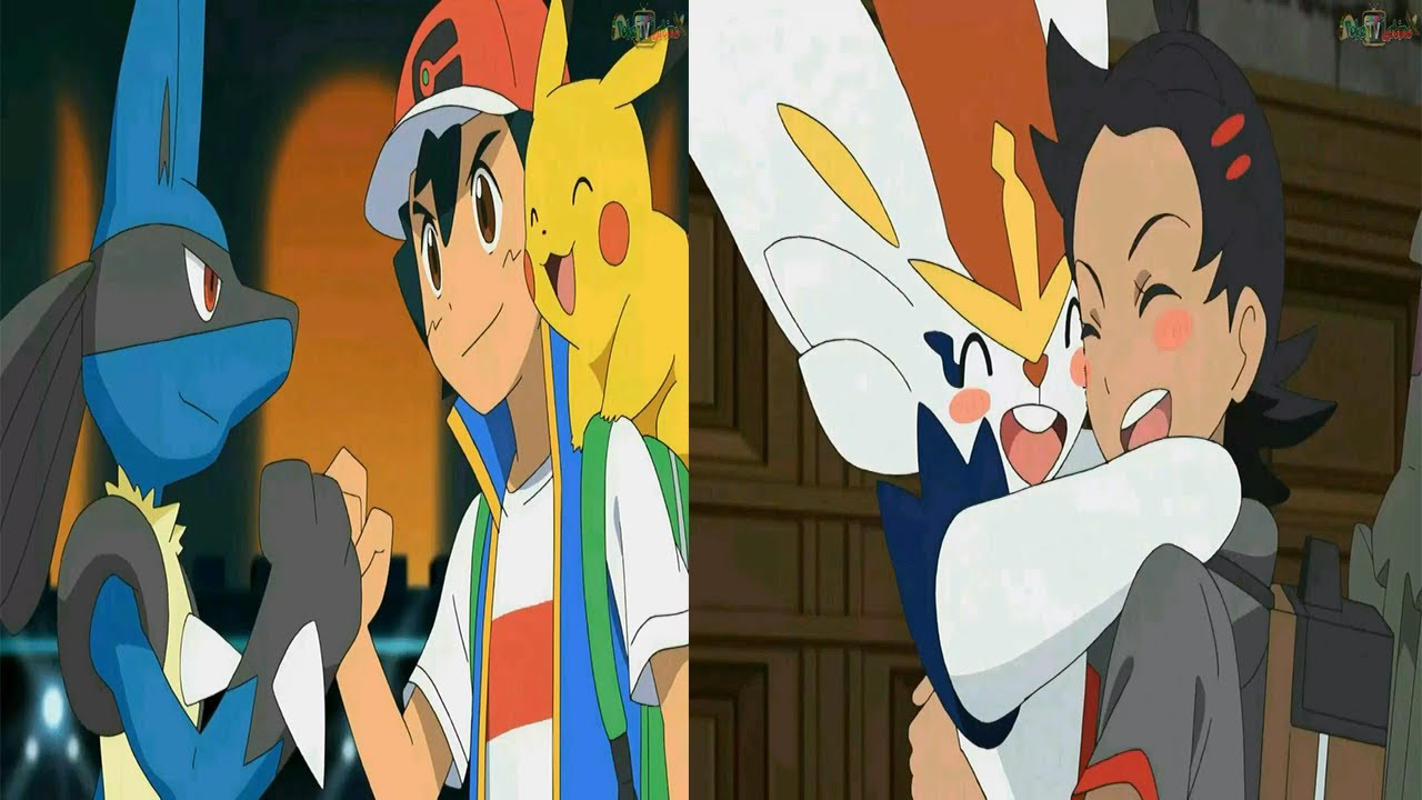 Riolu de Ash evoluciona en Lucario y el Raboot de Goh evoluciona a Cinderace | Pokemon Journeys