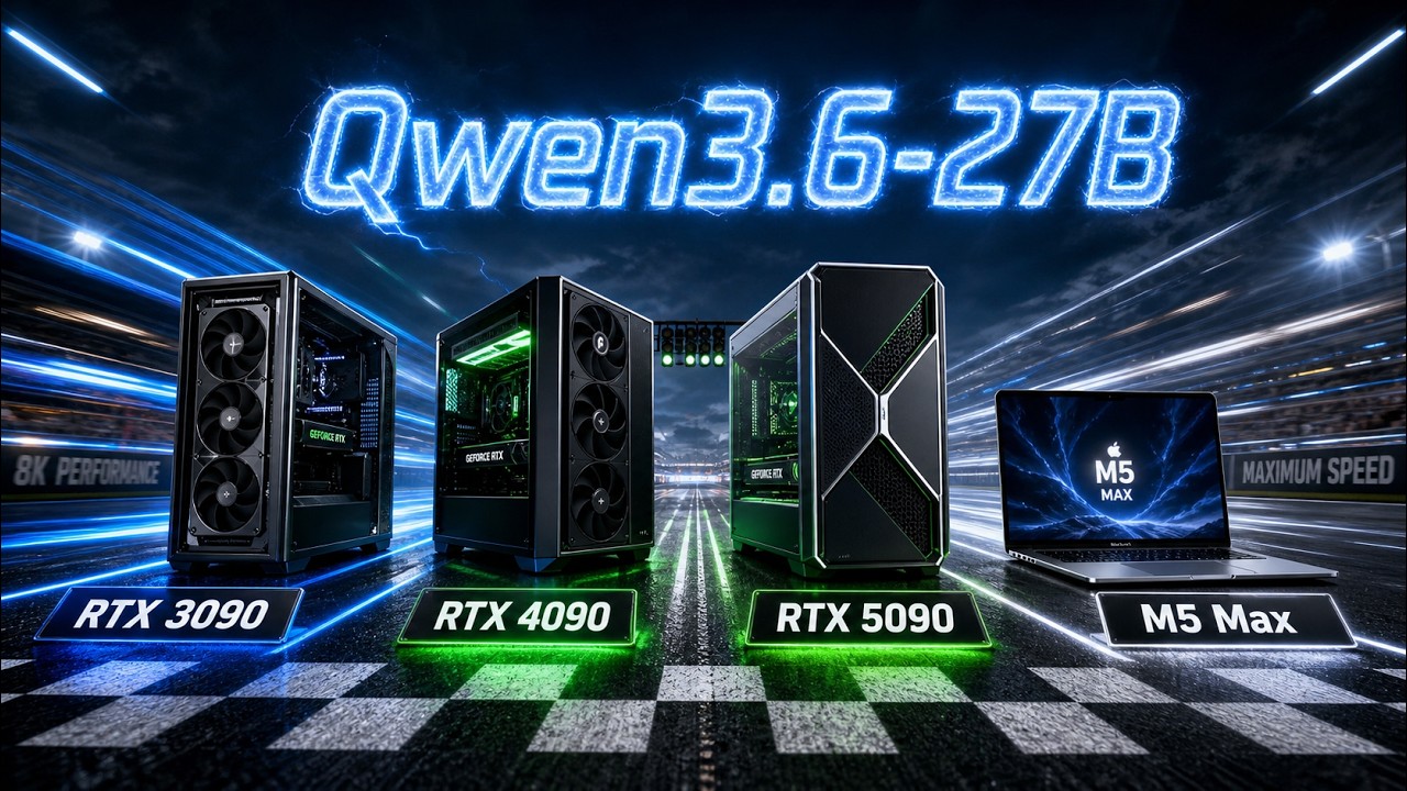 RTX 3090 vs 4090 vs 5090 vs Mac M5 Max: локальный тест ИИ Qwen3.6-27B с использованием llama.cpp ...