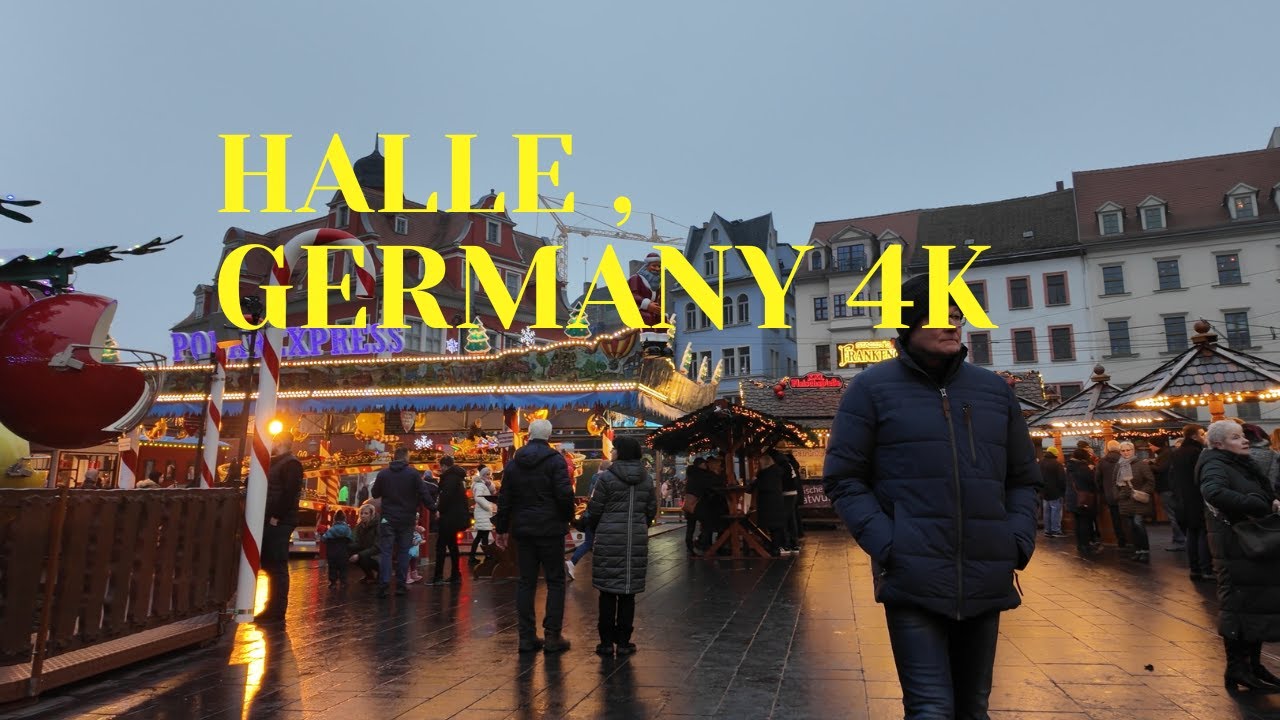 Halle Saale, Germany 4K Walking Tour 🎥❄️ | Christmas Market 🎄✨