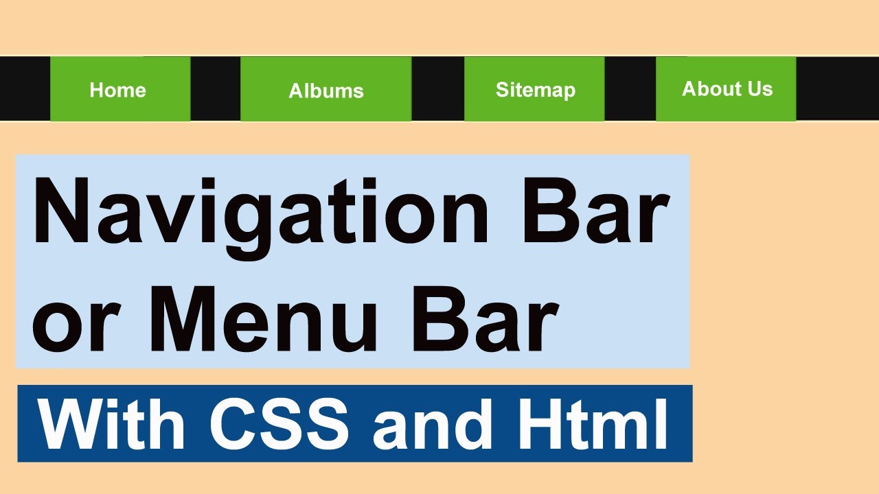 Naviagation Bar for Webpage or Menu Bar | How to create a Navigation bar, nav bar, Menu bar CSS,Html
