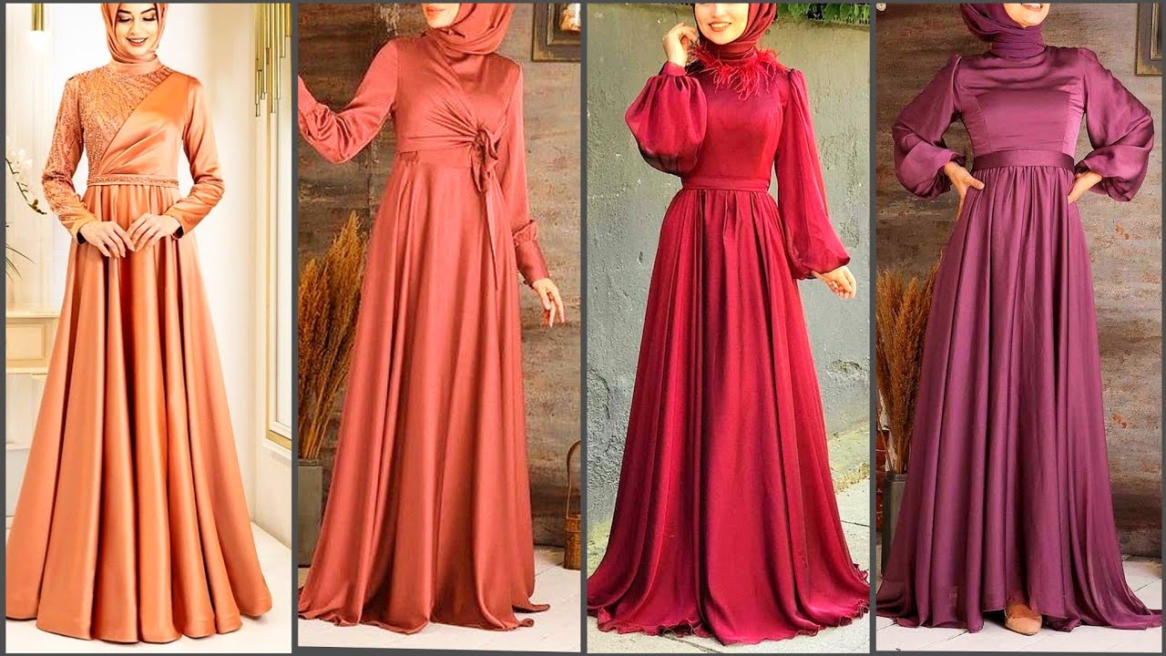 2022Simple Shamoz Silk Abaya Style Dresses/Trendy Hijab Wedding Satin Abaya Style dresses For Girls