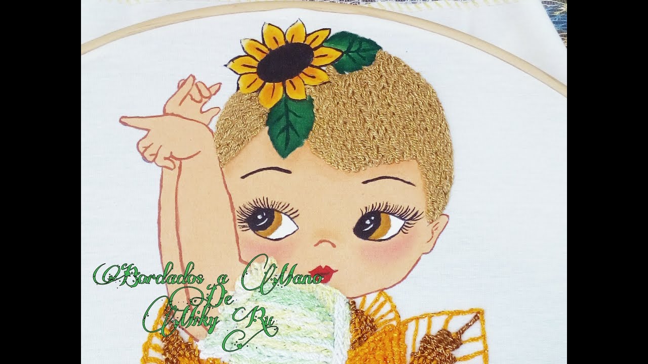 Bordado Fantasia Puntada Cabello de la bailarina girasol