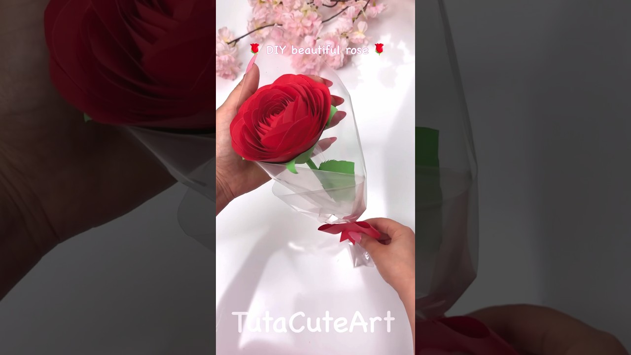 DIY easy paper rose 🌹 subscribe if you like it
