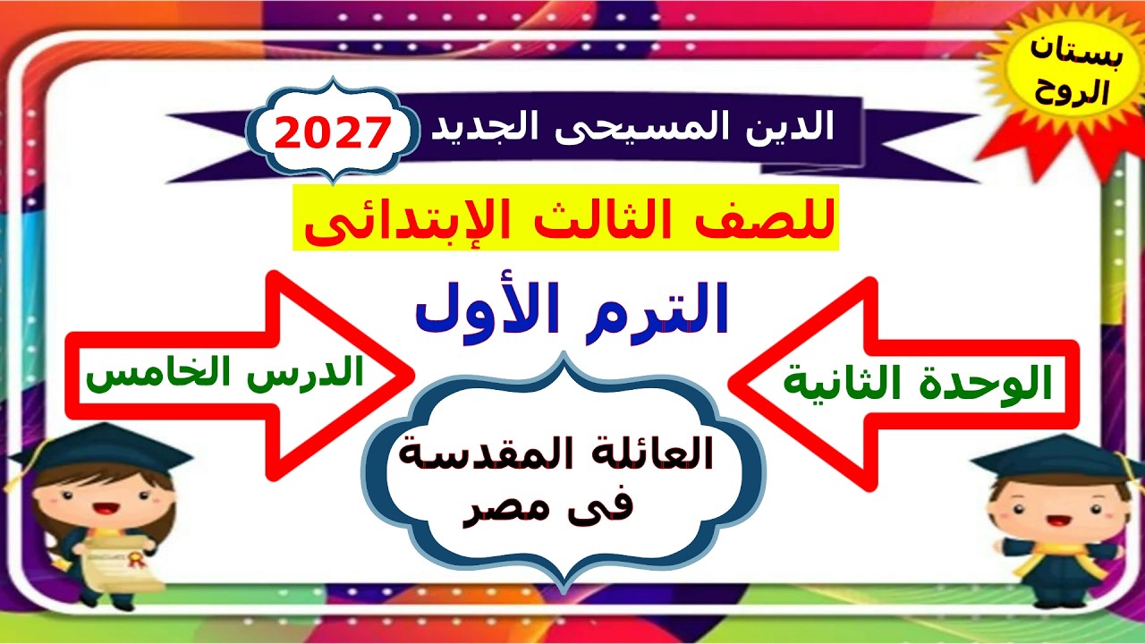 منهج الدين المسيحى الجديد 2026 ( للصف الثالث الابتدائى)  الترم الأول ( الوحدة الثانية ) الدرس الخامس