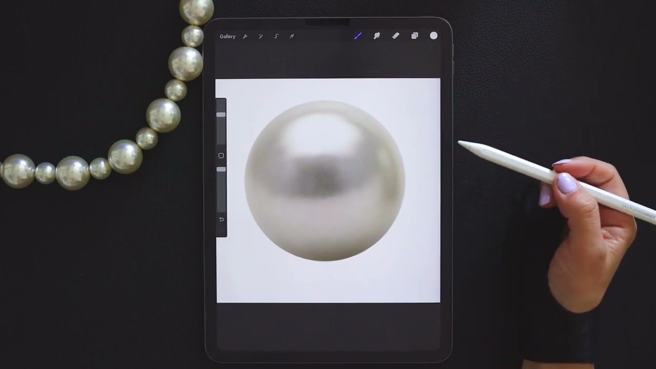 Getting started with Procreate software - How to drawing Pearl Shine.