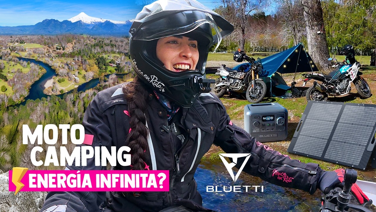 Moto Camping con energía solar ☀️🔋 + Ruta a El Papal 😍| Bluetti AC50B | Pucón 🇨🇱 #10