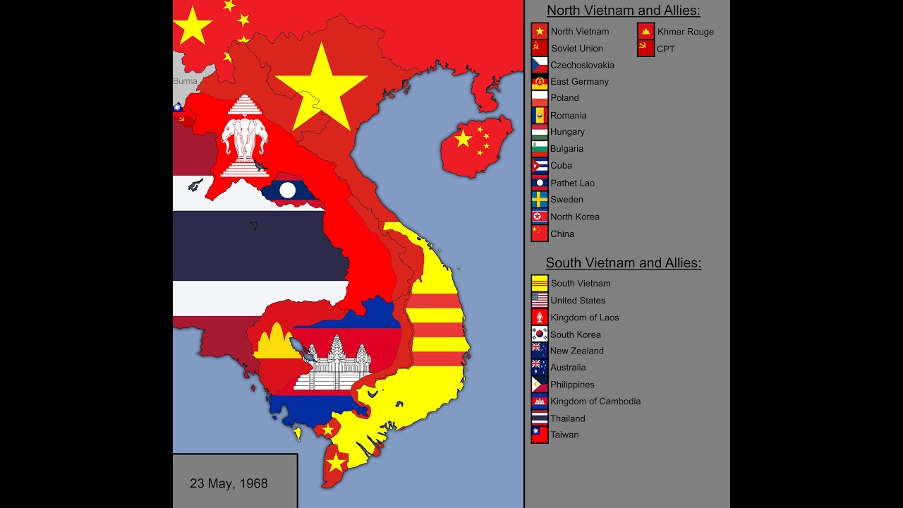 The Vietnam War with Flags: Every Two Weeks