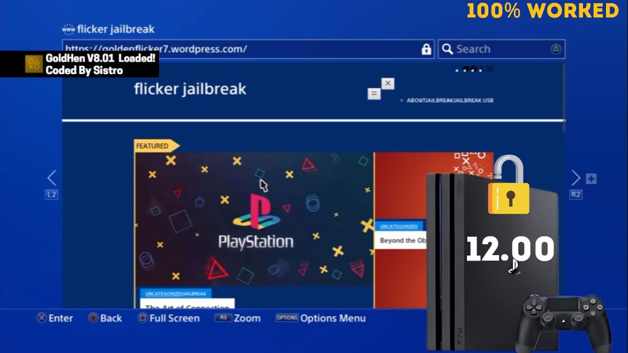 PS4 Jailbreak v12.00 | flicker Goldenhen