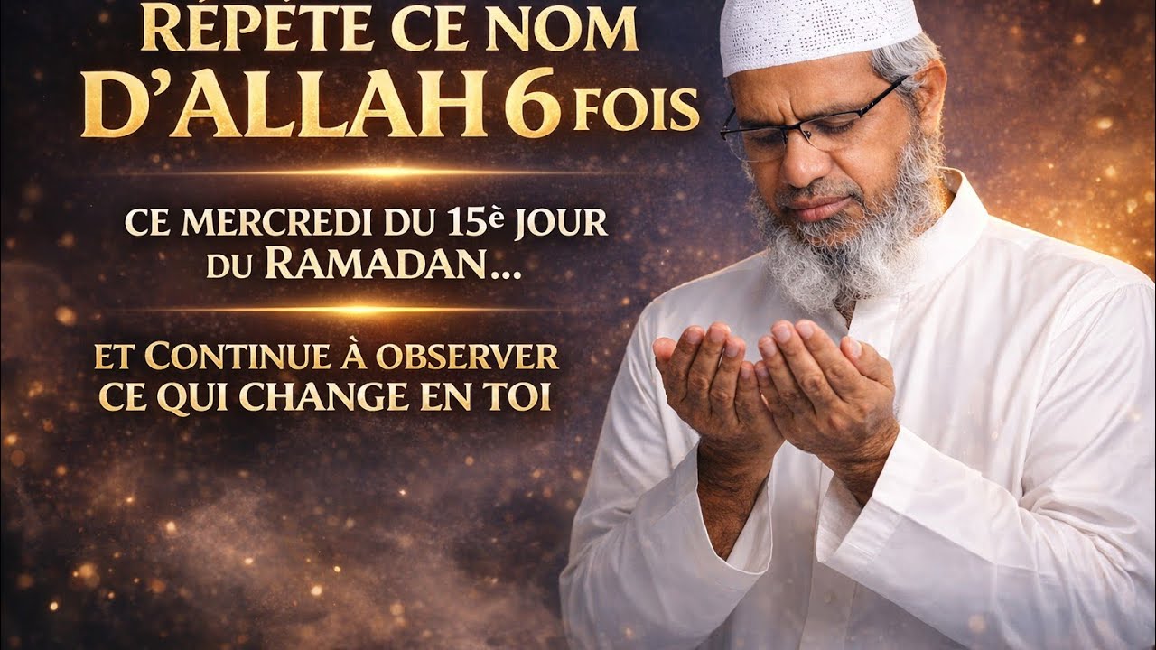 Ce Mercredi du 15è jour du Ramadan: Répète ce nom d'Allah et observe ce qui change en toi.