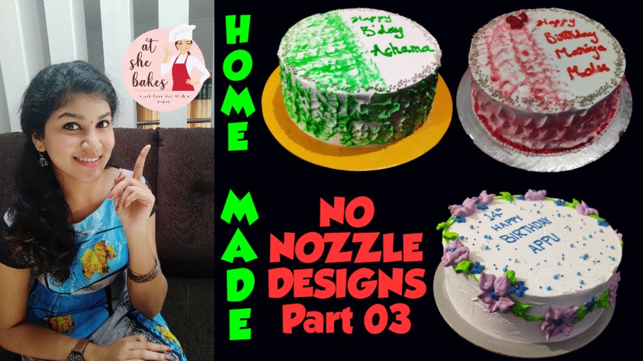 Nozzle നോട് No പറയാൻ റെഡി ആയോ ❓|Cake Decoration Without Nozzles Part 3| At She Bakes Frosting Ideas