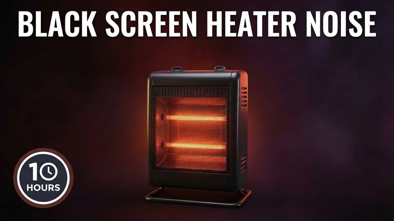 10 Hours Space Heater Ambient Fan Sound | Black Screen Sleep & Focus