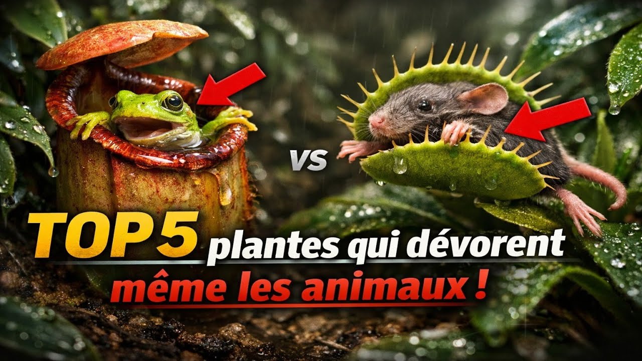 Top 5 des plantes carnivores qui dévorent des animaux et des insectes ! 🕷️🌺🐸