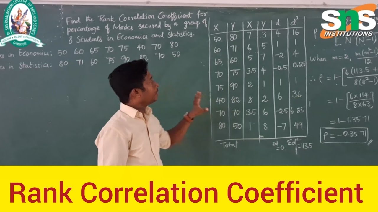 Rank Correlation Coefficient | Business Statistics| SNS Institution |