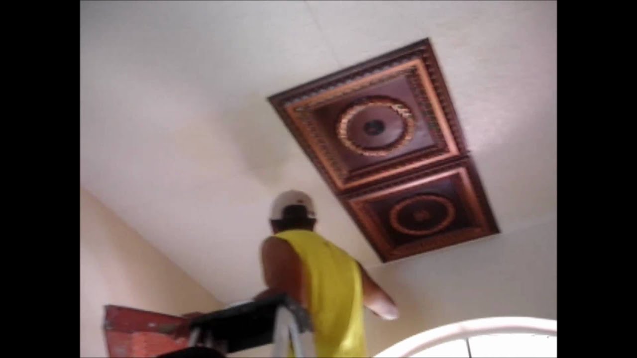 Faux Tin Ceiling Tiles Installation Video