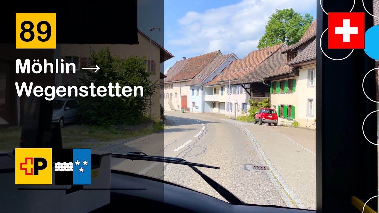[4K] 🇨🇭 Cab Ride: POSTAUTO AARGAU | 89: Möhlin → Wegenstetten | Solaris Urbino III 18