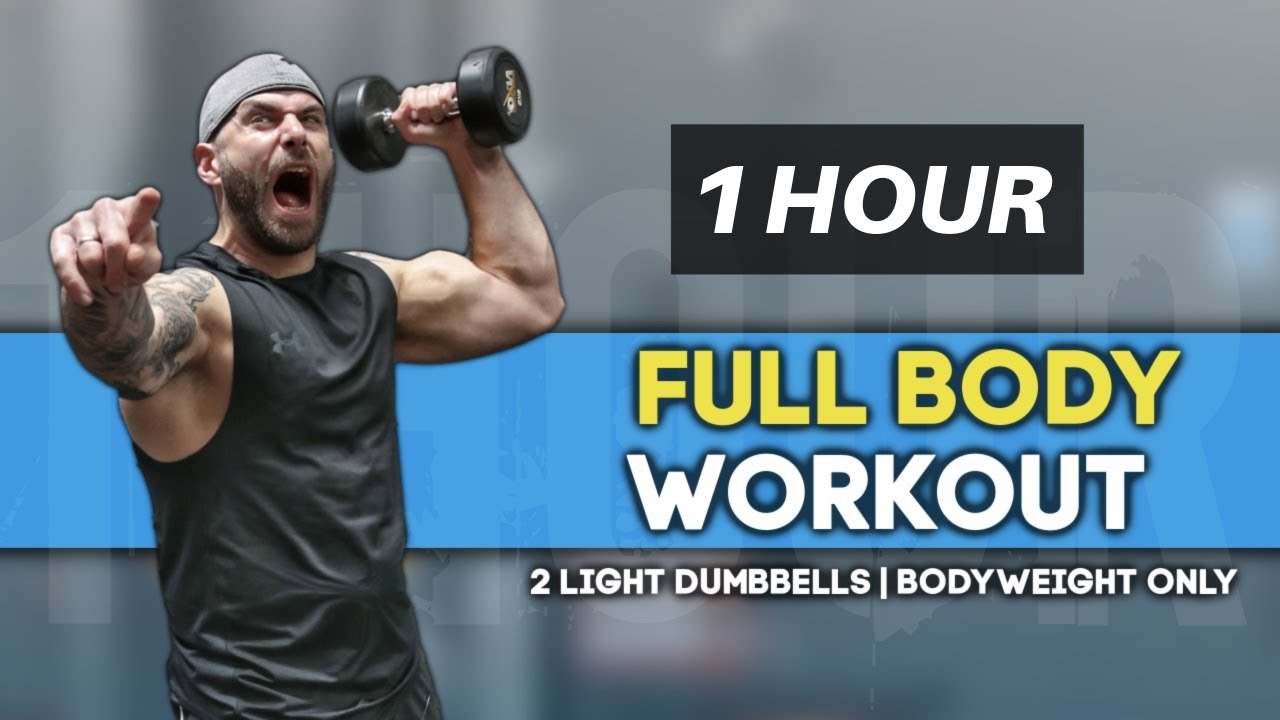 1 HOUR DUMBBELL FULL BODY WORKOUT AT HOME (can you complete the challenge?)