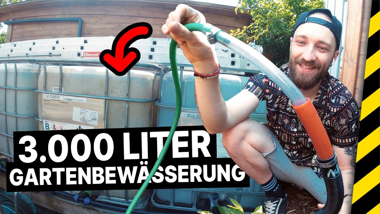 GARTENPUMPE an 3000-Liter IBC Container DIY // Ganzen Garten bew&auml;ssern!