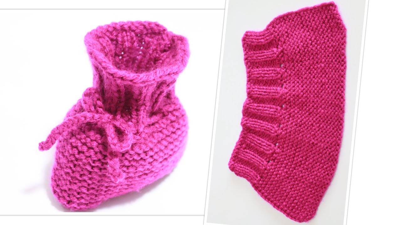 Pantuflas Faciles Para Bebes Tejidas con Dos Agujas! Handmade Diy!