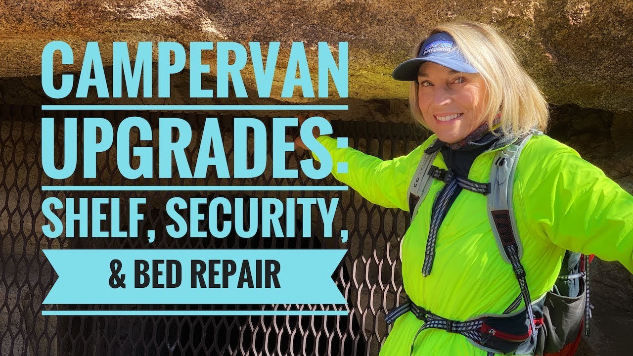 Campervan upgrades and updates: Vancillary shelf, Pikavo security screen, bed repair