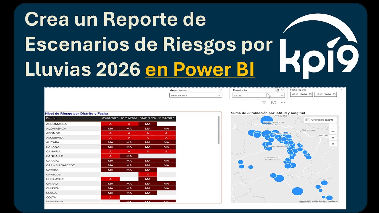 Cómo crear un Dashboard de Riesgo por Lluvias 2026 en Power BI (Datos CENEPRED/SIGRID)
